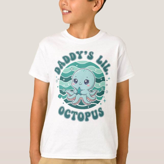 Camiseta Daddy’s Lil’ Octopus Cute (Frente)