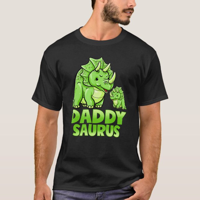 Camiseta Daddy Saurus Dinosaur Funny Daddysaurus For Dad Fa (Frente)