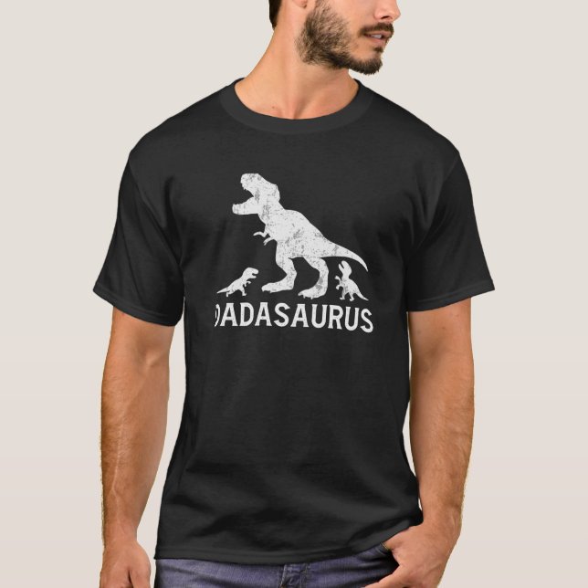 Camiseta Daddy Saurus T Rex Men Father's Day Family Matchin (Frente)