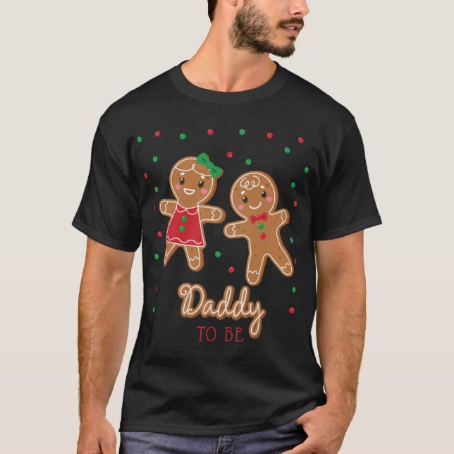 Camiseta Daddy To Be Gender Reveal Gingerbread T Shirt  (Frente)