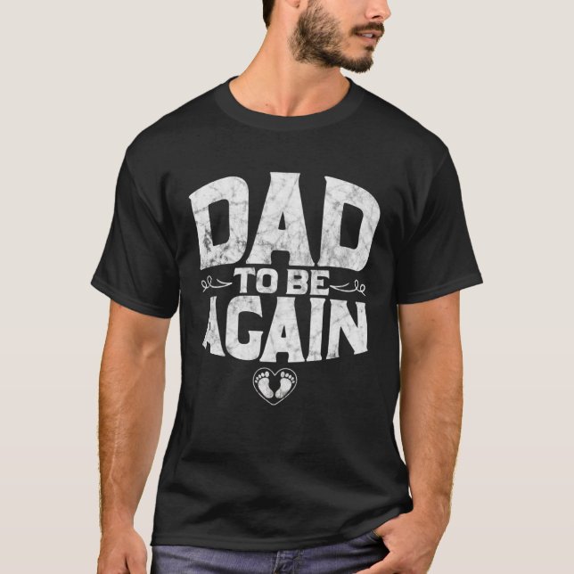 Camiseta Daddy To Be Pregnancy Announcement New Daddy Again (Frente)