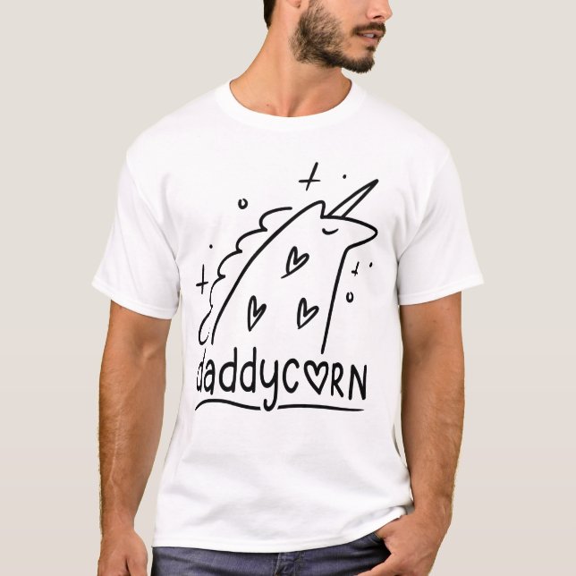 Camiseta Daddycorn Funny Pai Unicorn Gift (Frente)