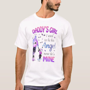 Camiseta Daddys Girl Que Eu Costumava Ser O Anjo Dele Agora
