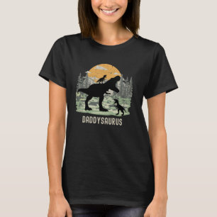 Camiseta Daddysaurus com 2 Filhos Papai Dinossauro Trex Pai