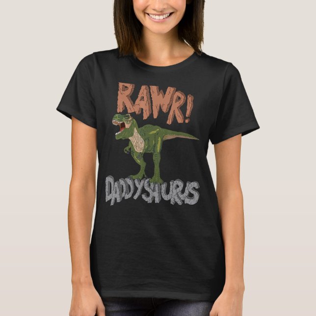Camiseta Daddysaurus Dinossaur Dia de os pais Rawr Pai Rex (Frente)