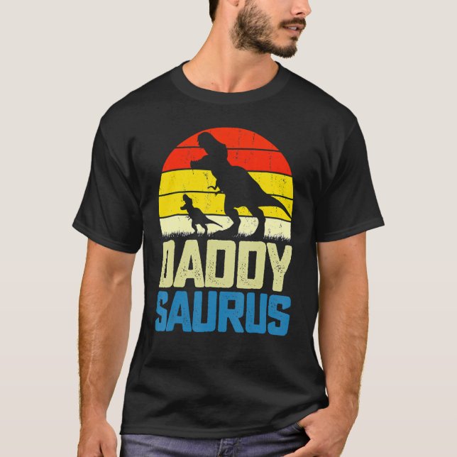 Camiseta Daddysaurus Fathers Day  Daddy Saurus Men Dad (Frente)