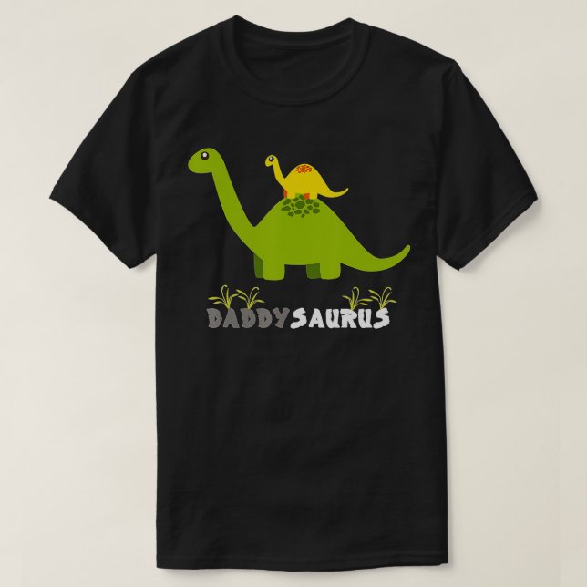 Camiseta Daddysaurus Funny Padre Dinossauro Pai Saurus (Frente do Design)