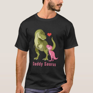 Camiseta DaddySaurus Green T-Rex & Blue Baby Boy Dinosaurs
