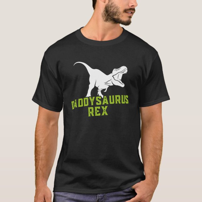 Camiseta Daddysaurus Rex 2 Kids Sunset Para Dia de os pais (Frente)