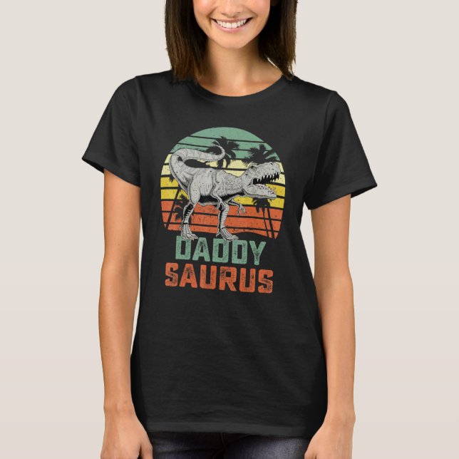 Camiseta Daddysaurus Rex Dinosaur Daddy Saurus Family Match (Frente)