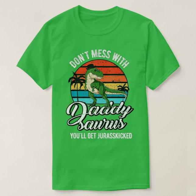 Camiseta Daddysaurus Rex Dinosaur Daddy T-Rex Father's Day  (Frente do Design)