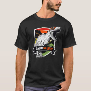 Camiseta Daddysaurus Rex Dinossaur Pai Para Pai Sunset