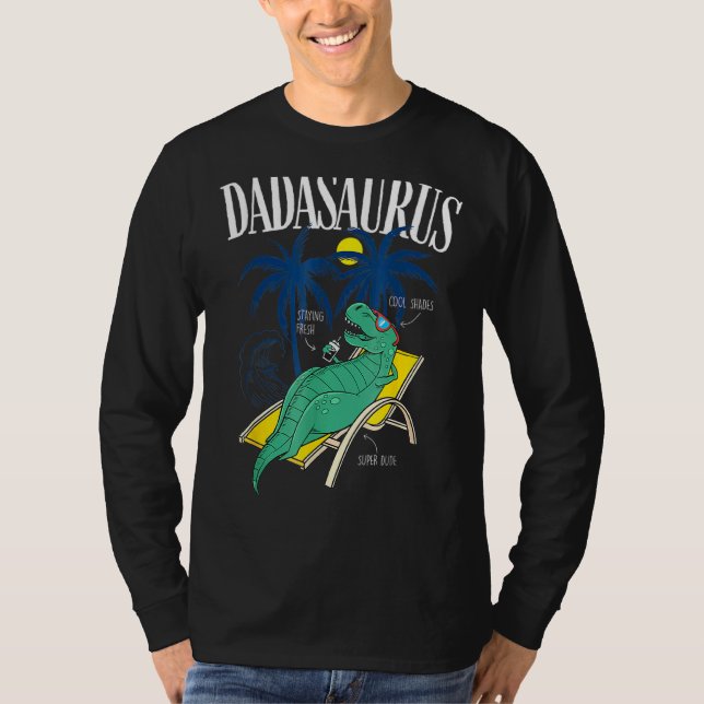 Camiseta Daddysaurus Rex Summer Vacation Daddysaurus (Frente)