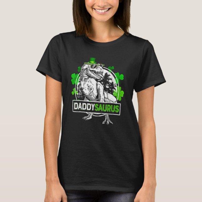Camiseta Daddysaurus T Rex Dinosaur Pai Saurus Ruas Patras (Frente)