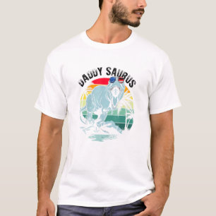 Camiseta Daddysaurus T Rex Dinossaur Pai Saurus Us Flag Fa