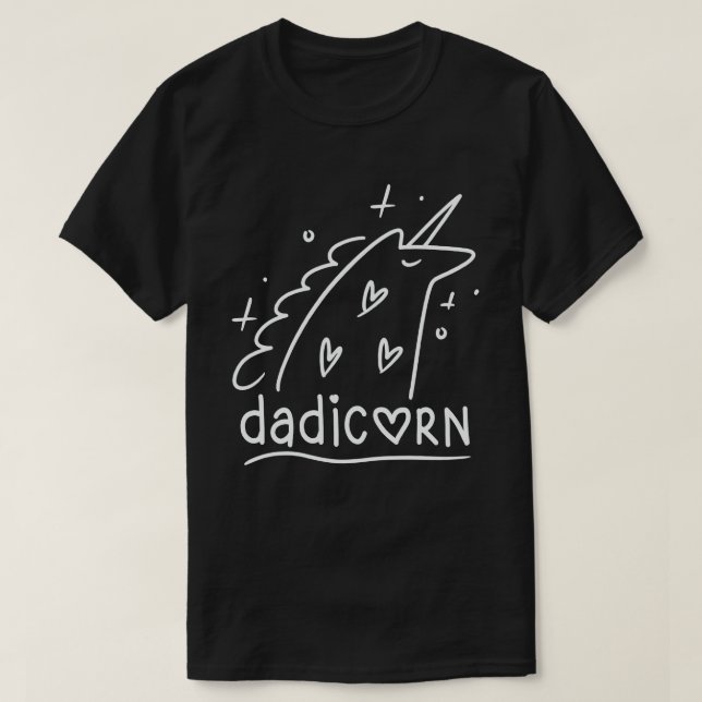 Camiseta Dadicorn Funny Unicorn Pai Gift (Frente do Design)