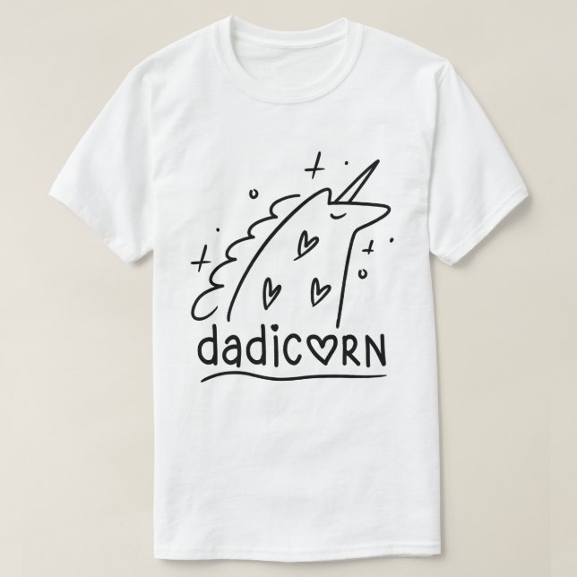 Camiseta Dadicorn Funny Unicorn Pai Gift (Frente do Design)