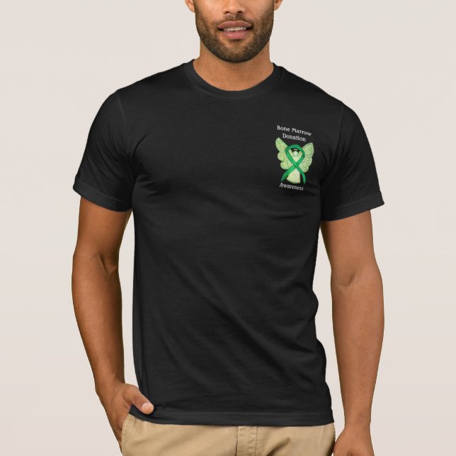 Camiseta Dádiva de medula óssea Sensibilização Fita de Fita (Frente)