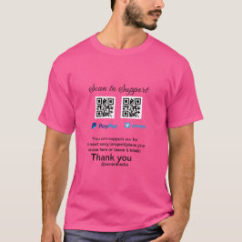 Camiseta Dádiva virtual jar q r código doação de moeda PayP