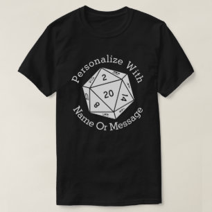 Camiseta Dados D20 PERSONALIZADOS