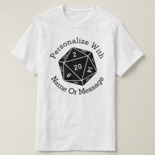 Camiseta Dados D20 PERSONALIZADOS