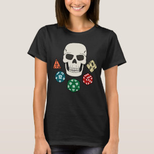 Camiseta Dados de Jogo de Mesa Crânio Jolly Roger Bandeira