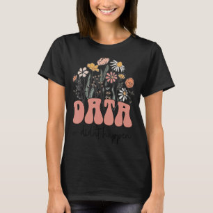 Camiseta Dados Florais Retro Groovy Ou Não Aconteceu Aba T