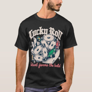 Camiseta Dados Sortudos e Fichas de Pôquer