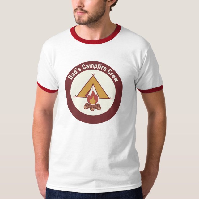 Camiseta Dad's Campfire Crew Tent Badge Father's Day (Frente)
