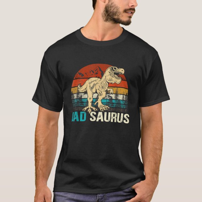 Camiseta Dadsaurus T Rex Dinosaur Funny Pai Surus Família M (Frente)