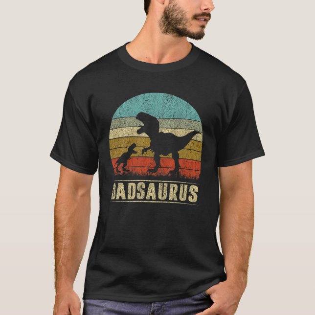 Camiseta Dadsaurus T Rex Pai Dinossaur Dia de os pais, Chri (Frente)