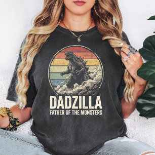 Camiseta Dadzilla Pai Dos Monstros Pôr do Sol Vintage