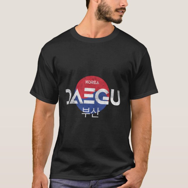 Camiseta Daegu Escrevendo Coreano Daegu Cidade da Coreia do (Frente)