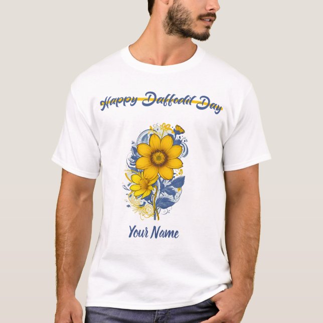 Camiseta Daffodil Day - Daffodil Cancer Awarting Flower (Frente)
