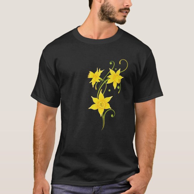 Camiseta Daffodil Flowers Design For Spring And Easter Holi (Frente)