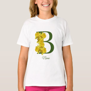 Camiseta Daffodil Monograma inicial B Nome T Shirt