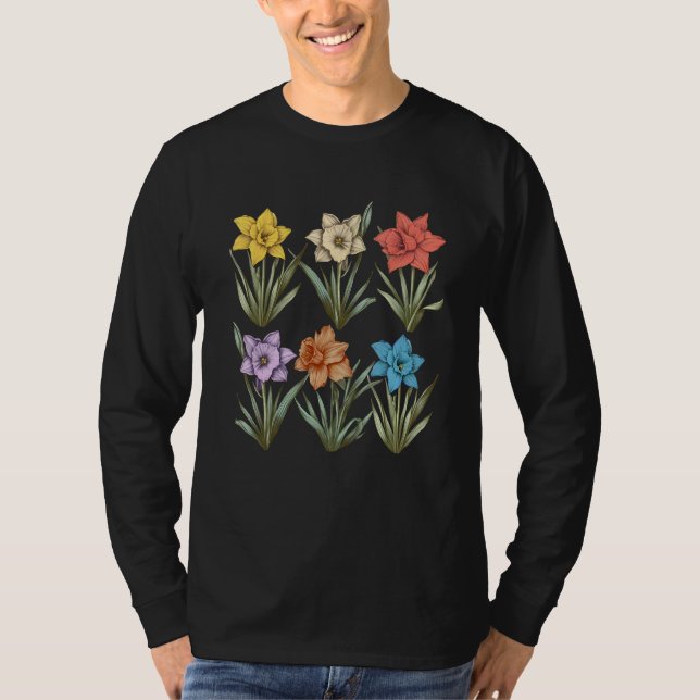 Camiseta Daffodils Inspired Botanical Flower Gardener Natur (Frente)