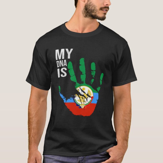 Camiseta Daguestan Flag Meu DNA É Dagestani Proud Dagestan  (Frente)