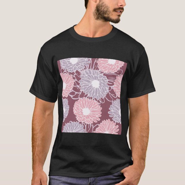 Camiseta Dahlia flores travesseiro decorativo de padrão sem (Frente)