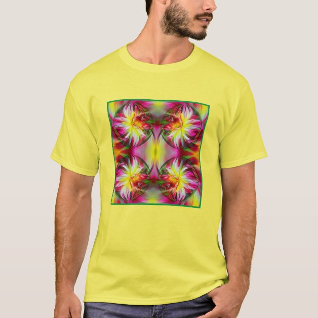Camiseta Dahlia Flower Floral Abstrato Art (Frente)