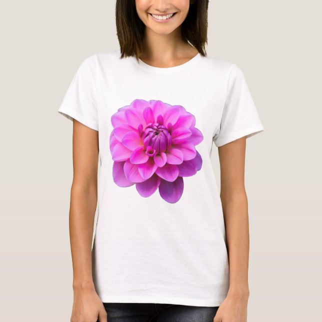 Camiseta Dahlia Rosa (Isolada) (Frente)