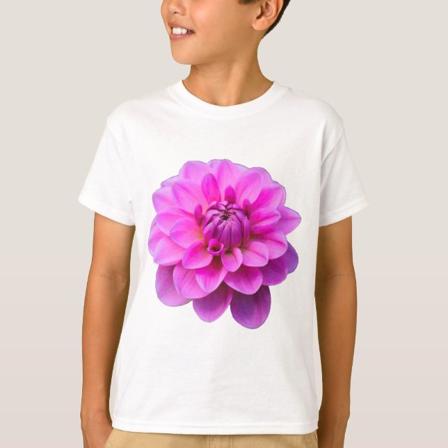 Camiseta Dahlia Rosa (Isolada) (Frente)
