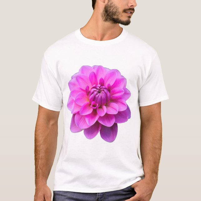 Camiseta Dahlia Rosa (Isolada) (Frente)