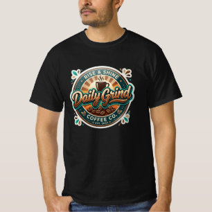 Camiseta Daily Grind Coffee Co – Selo de Café Vintage Retro