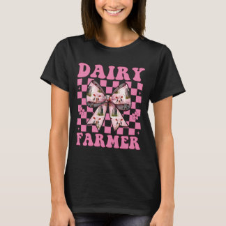 Camiseta Dairy Farmer Cow Dairy Farming Girl Mom Coquette B
