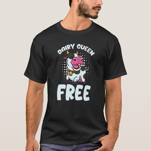 Camiseta Dairy Queens Free Lactose intolerant Vegan (Frente)