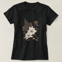 Camiseta Daisies and Leaves - transparente no creme.