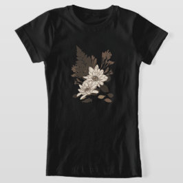 Camiseta Daisies and Leaves - transparente no creme.