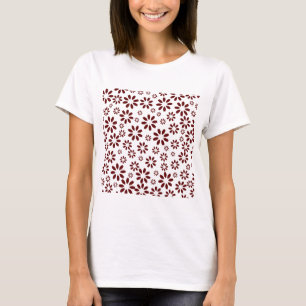 Camiseta Daisies Padrão Simples Na moda Verão Mulheres
