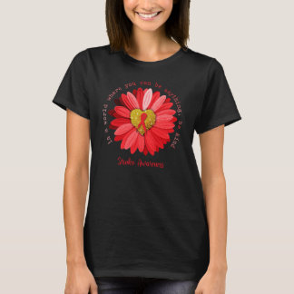 Camiseta Daisy Be Kind Stroke Awareness Red Ribbon